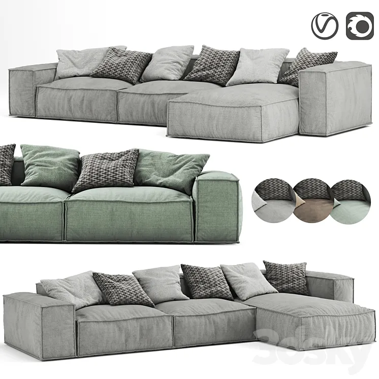 peanut b sofa 3D Model Free Download