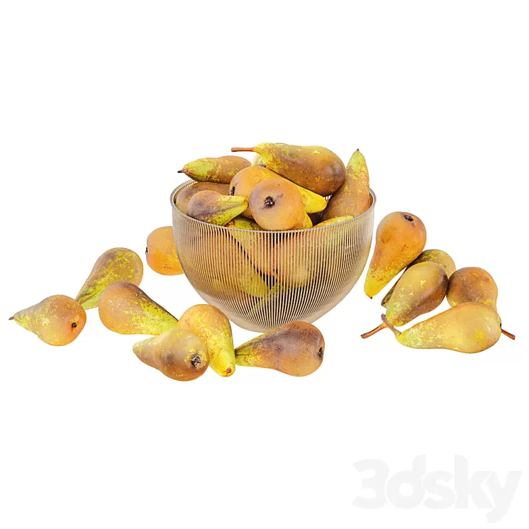 Pear Conference in Decorative Metal Vase 3D Model