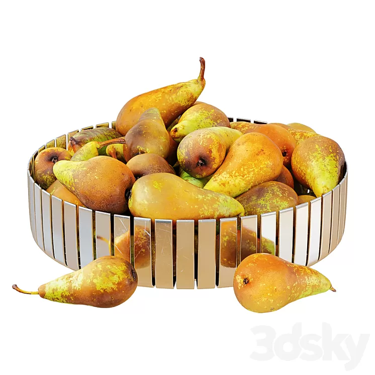 Pear conference in metal round vase 3D Model
