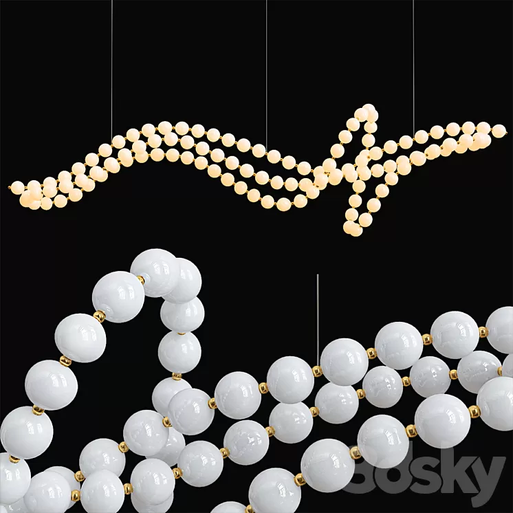 Pearl Necklace Chandelier 3D Model Free Download