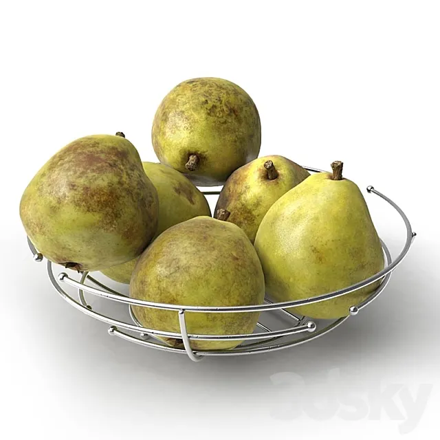 Pears in metal vase 3DModel