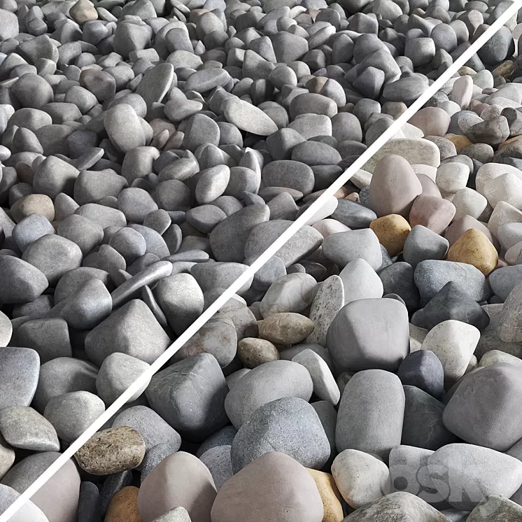 Pebble color road 3D Model