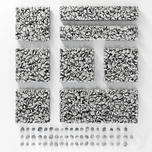 Pebble low n6 three White 3D Model Pebble low n6 three White 3D Model