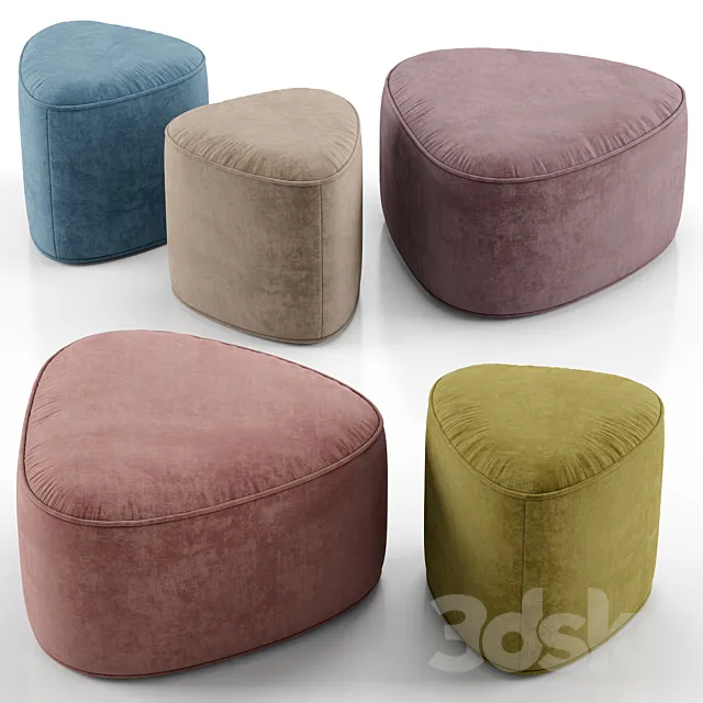 Pebble ottoman – West Elm 3D Model