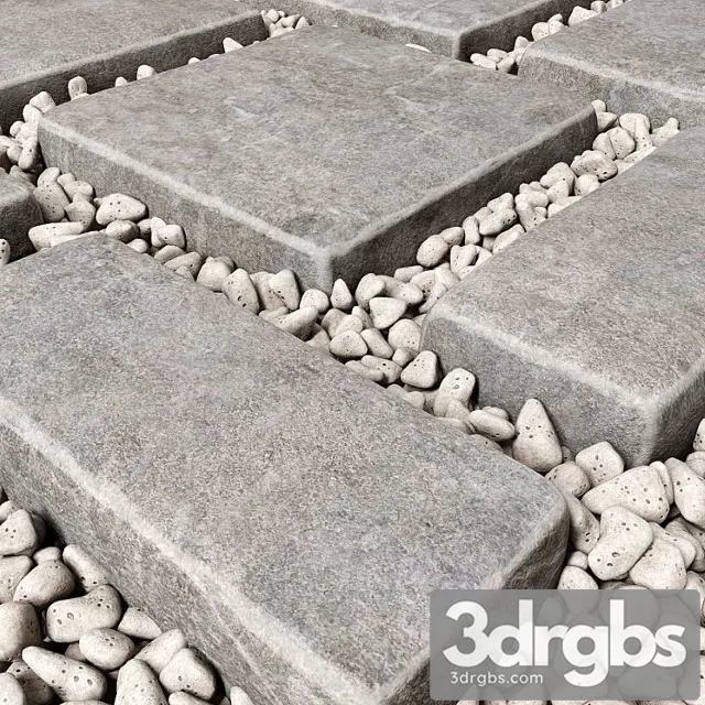 Pebble Paving 3D Model Download