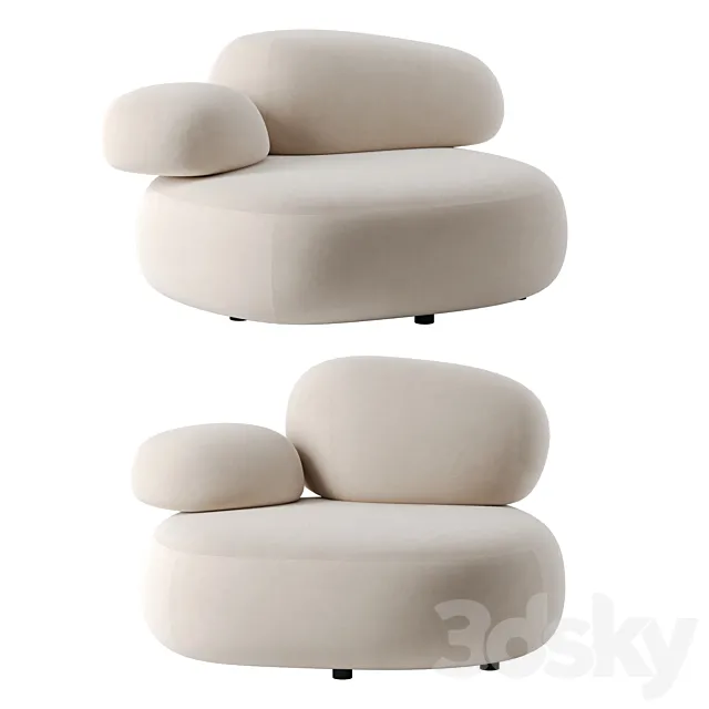 Pebble Rubble sofa by Moroso set 4 3D Model Pebble Rubble sofa by Moroso set 4 3D Model