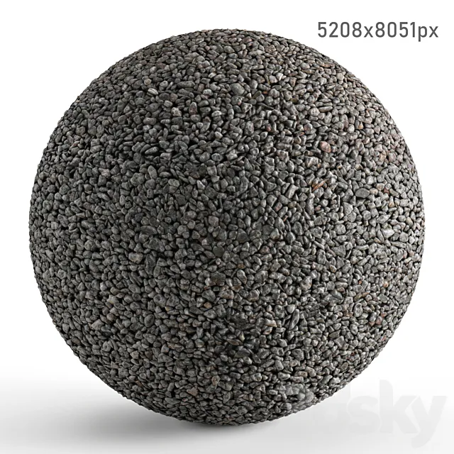 Pebble wall seamless texture 3D Model