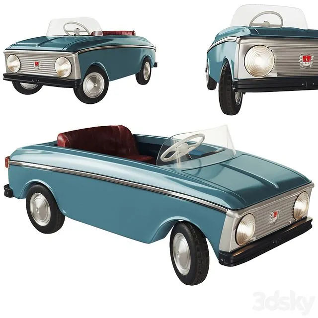 Pedal car Moskvich 3D Model Pedal car Moskvich 3D Model