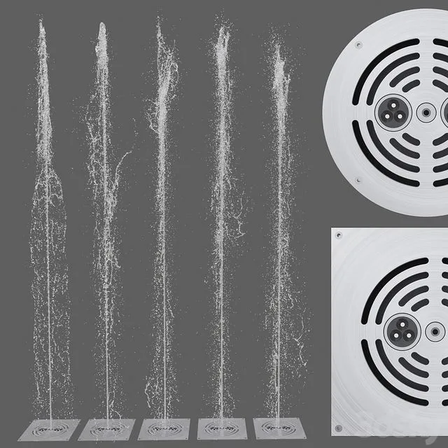 Pedestrian fountain Dry Deck KIT FPK-5000 3D Model Pedestrian fountain Dry Deck KIT FPK-5000 3D Model