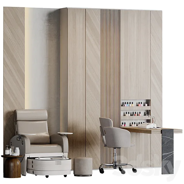 pedicure and manicure area in the beauty salon 02 3D Model