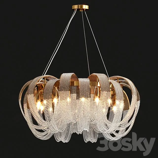Pelagia Crystal round chandelier 3D Model