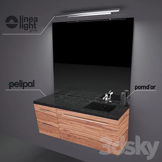 Pelipal Velbano Oblique. LineaLight Solid 3694. Pomd `or Jack 3DModel Pelipal Velbano Oblique. LineaLight Solid 3694. Pomd `or Jack 3DModel