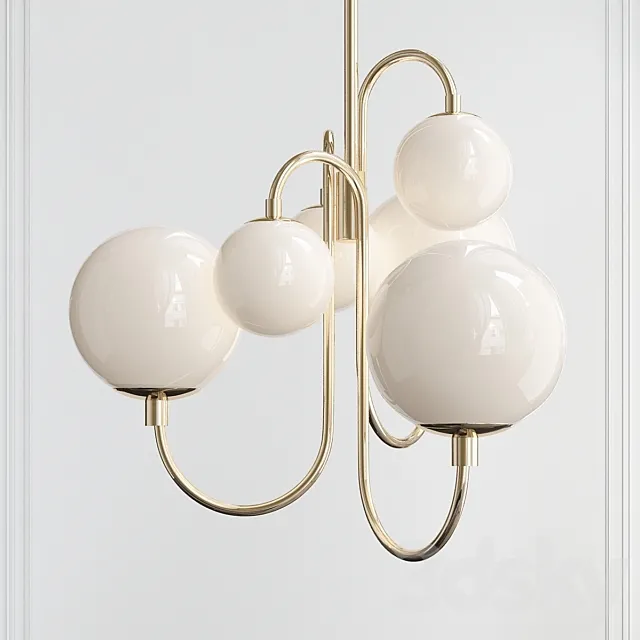 Pelle Chandelier Gooseneck West Elm 3D Model Pelle Chandelier Gooseneck West Elm 3D Model