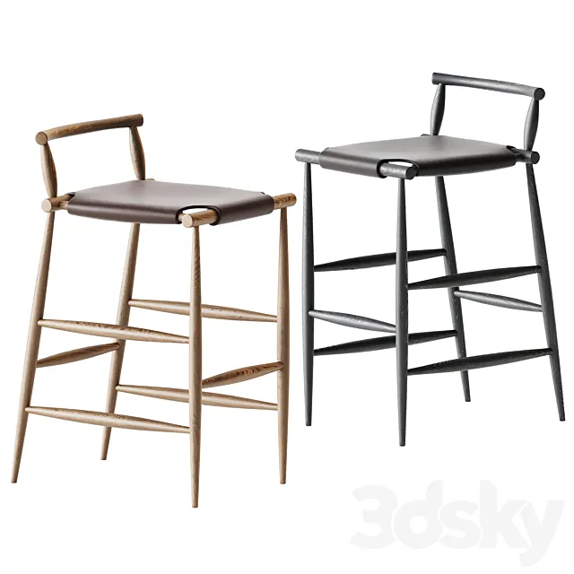 Pelleossa Stool Miniforms _ Bar stool 3DModel