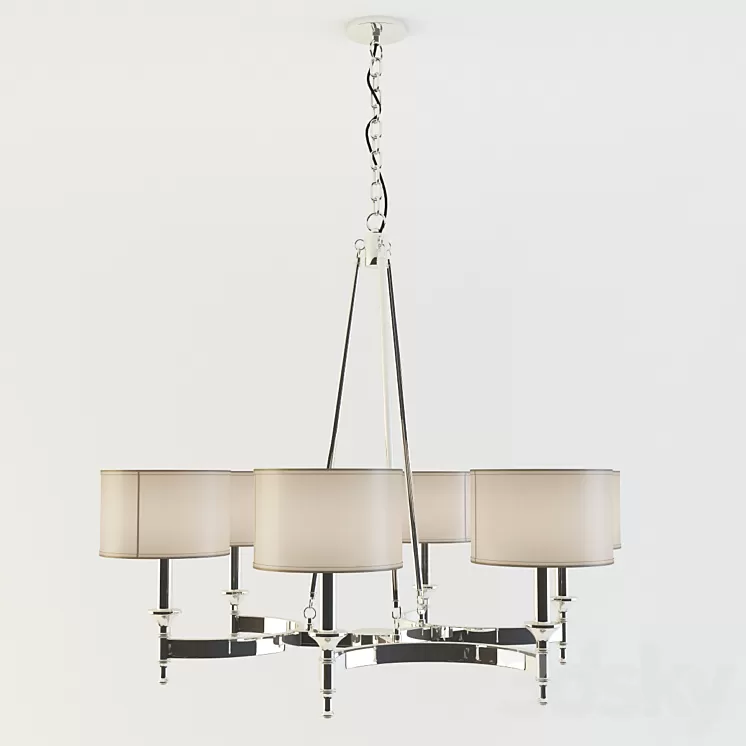 Pembroke 6-Light Chandelier in Polished Nickel 3D Model