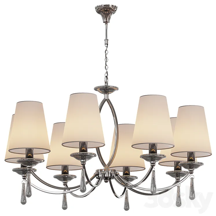 Pendant chandelier Valery with gray shades 3D Model Free Download
