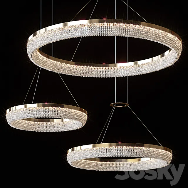 Pendant chandeliers CARMEN ONE by Lampatron ⌀ 45cm ⌀ 60cm ⌀ 80cm 3D Model Pendant chandeliers CARMEN ONE by Lampatron ⌀ 45cm ⌀ 60cm ⌀ 80cm 3D Model