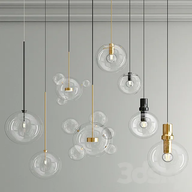 pendant glass collection 3D Model