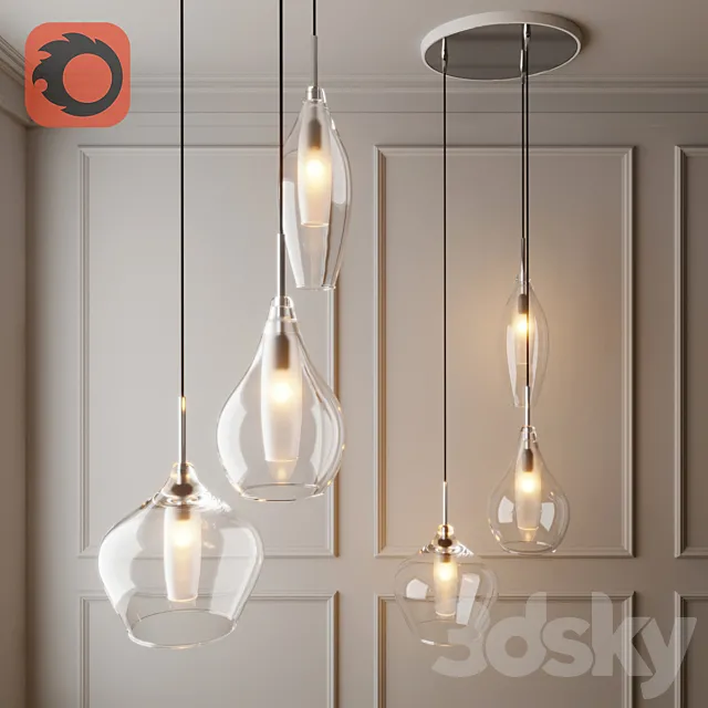 Pendant glass lamp 3DModel