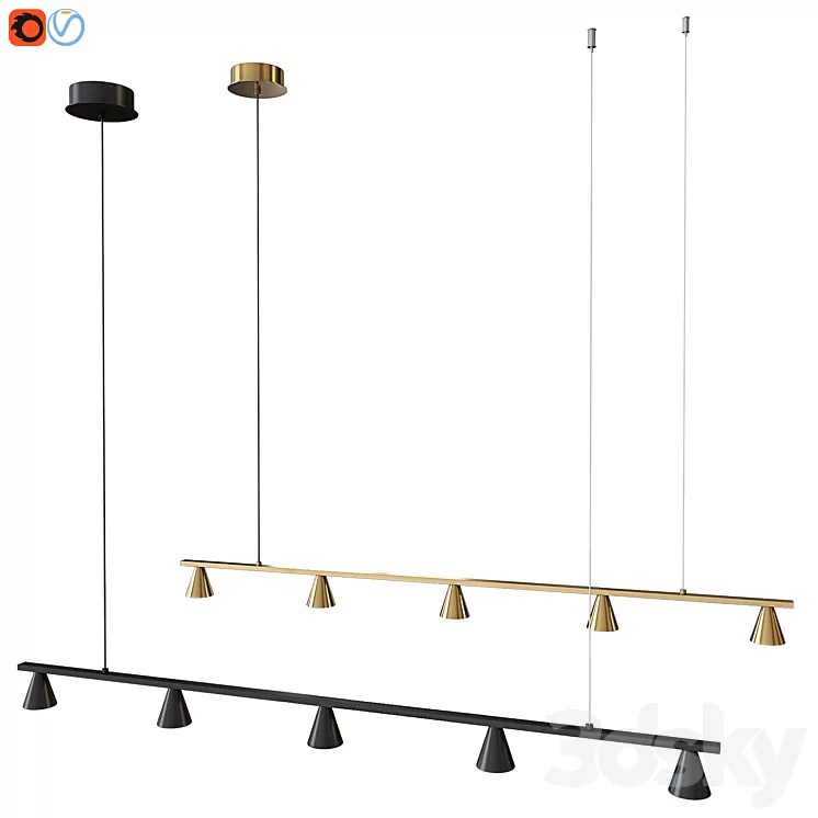 Pendant lamp Aromas LYB 5-Light LED 3D Model Free Download