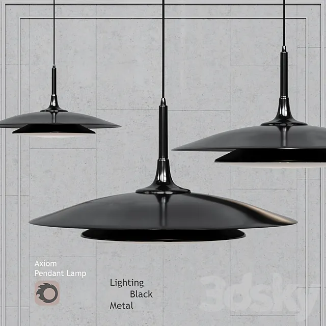 Pendant lamp Axiom Pendant black by Robert Abbey 3D Model