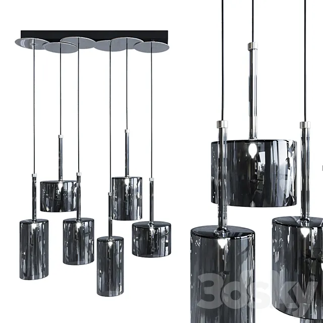 Pendant lamp AXO Light Spillray SP lamps 6 black glass 3DModel Pendant lamp AXO Light Spillray SP lamps 6 black glass 3DModel