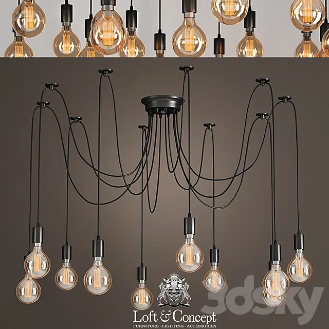 Pendant lamp Black Spider 3D Model