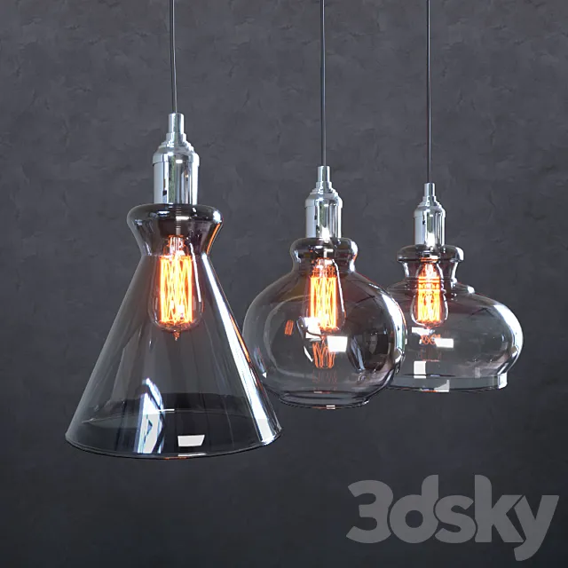 Pendant lamp Crystal Lux TRE SP3 L SMOKE 3D Model