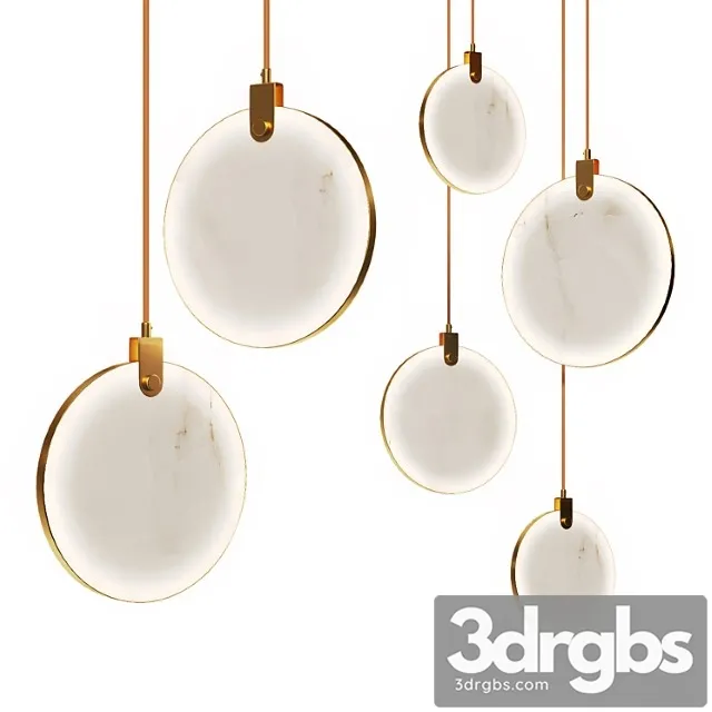 Pendant lamp in brass and marble 3D Model Download Pendant lamp in brass and marble 3D Model Download