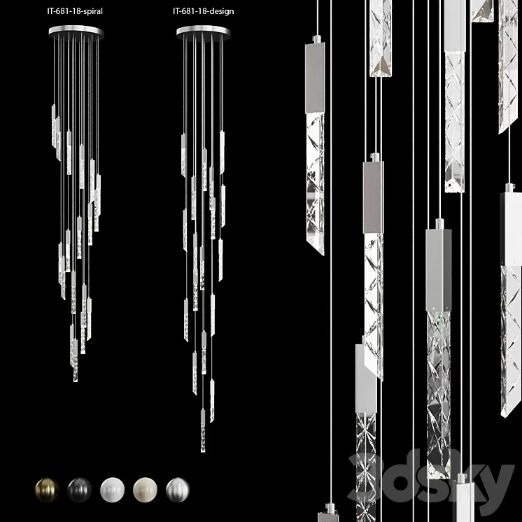 Pendant lamp Integrator-IT-681-18-spiral and Integrator-IT-681-18-design 3D Model Pendant lamp Integrator-IT-681-18-spiral and Integrator-IT-681-18-design 3D Model