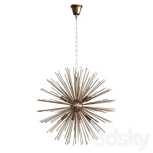 Pendant Lamp KARE Beam Brass Ø72cm 3D Model