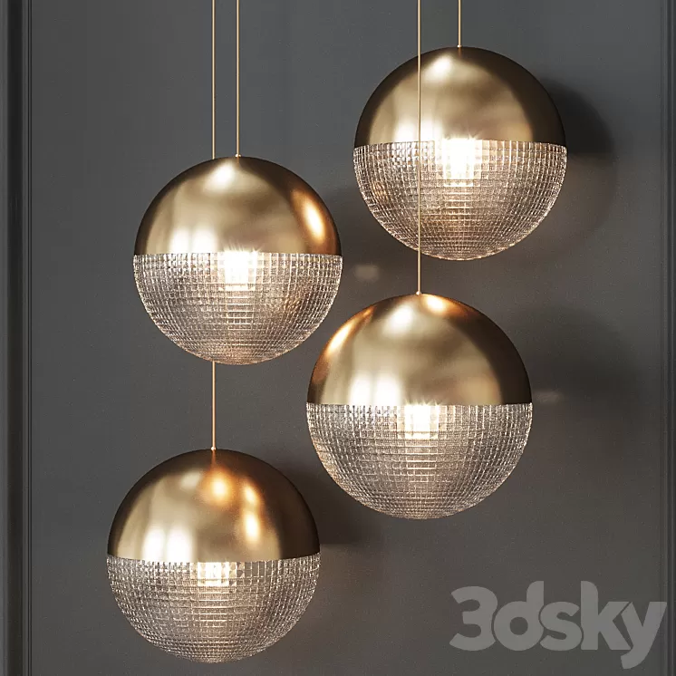 Pendant lamp Lee Broom LENS FLAIR PENDANT LIGHT Brass 3D Model