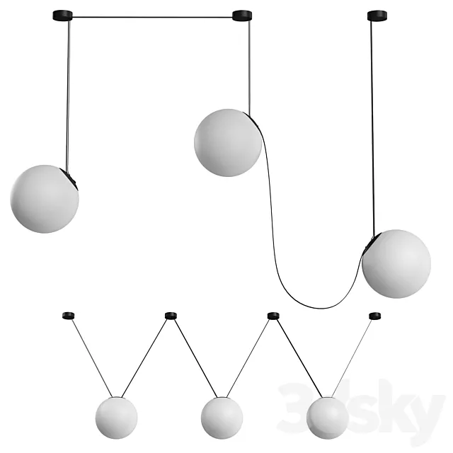 Pendant lamp PDNT Moon + Belt (Centersvet) 3D Model Pendant lamp PDNT Moon + Belt (Centersvet) 3D Model