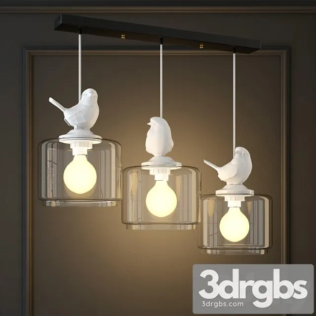 Pendant Lamp Provence Bird Pendant Angle 3 3D Model Download