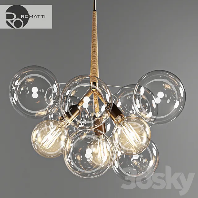 Pendant lamp Romatti Bubble glass chandelier by PELLE 3DModel