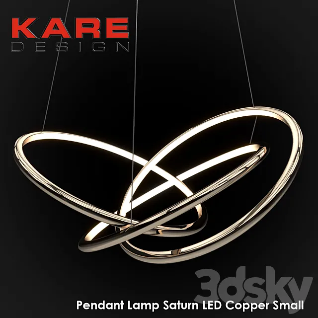 Pendant Lamp Saturn LED Copper Small 3D Model Pendant Lamp Saturn LED Copper Small 3D Model