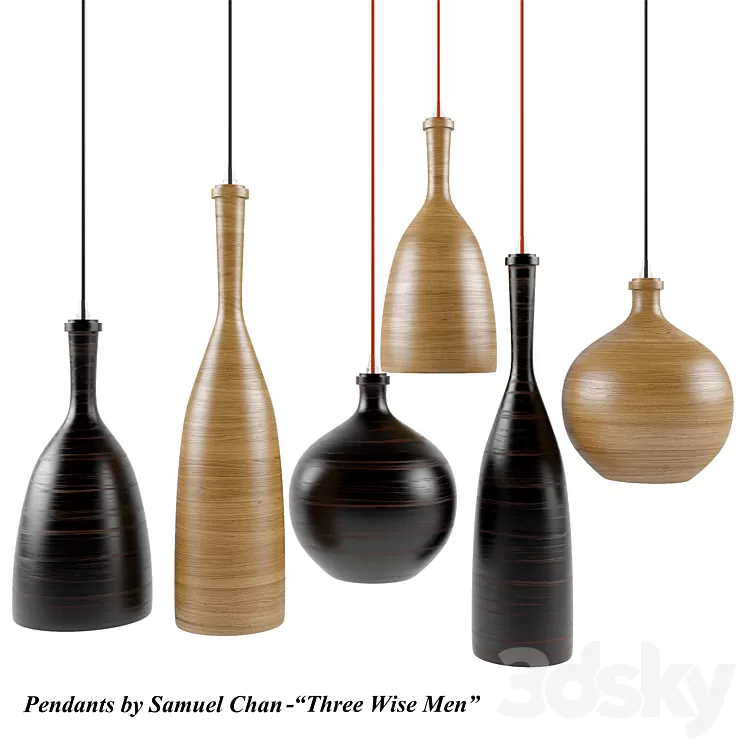 Pendant Lamp "Three Wise Men" by Samuel Chan 3D Model Pendant Lamp "Three Wise Men" by Samuel Chan 3D Model