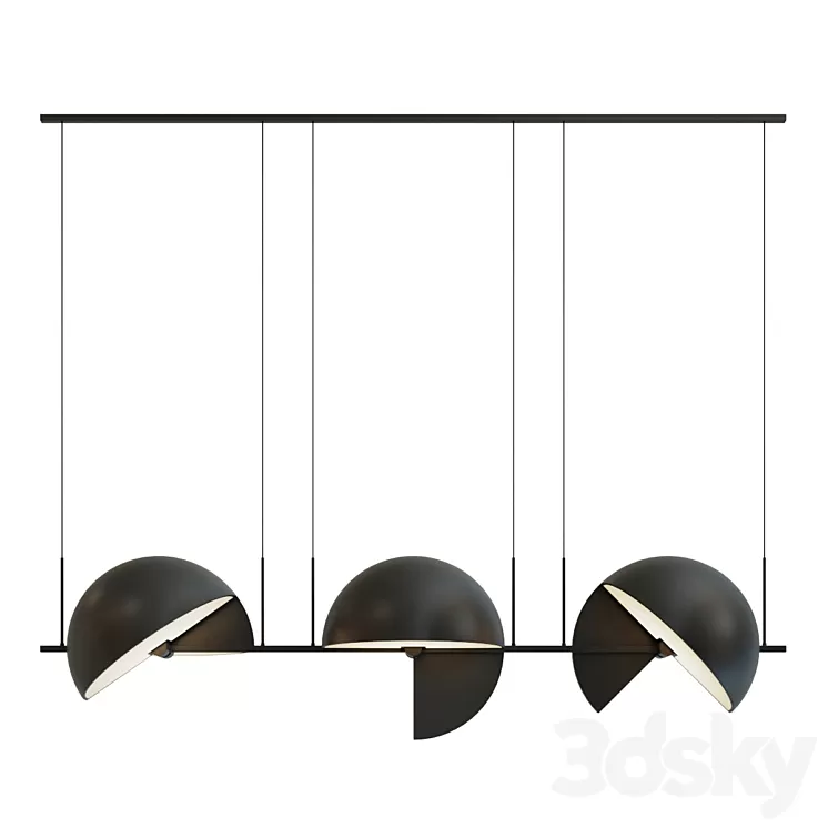 Pendant lamp Trapeze Triplette by oblure 3D Model Pendant lamp Trapeze Triplette by oblure 3D Model