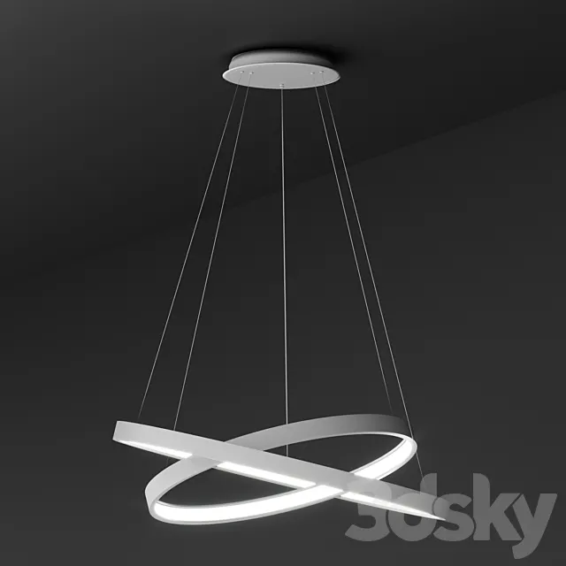 Pendant lamp ULIGHT haloin White (2 rings) 3D Model Pendant lamp ULIGHT haloin White (2 rings) 3D Model