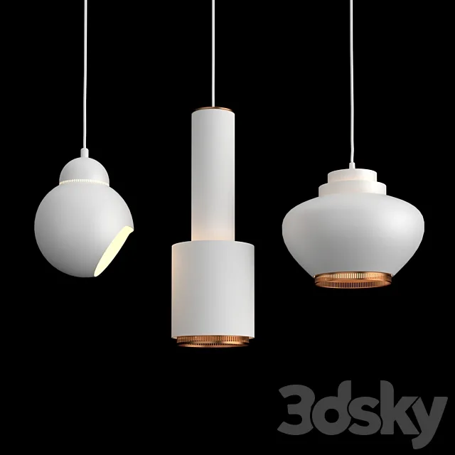 Pendant Lamps ARTEK A333 A110 A338 3D Model