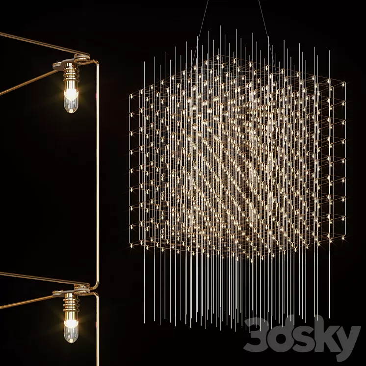 Pendant LED chandelier ODDRUN by Lampatron 3D Model Free Download