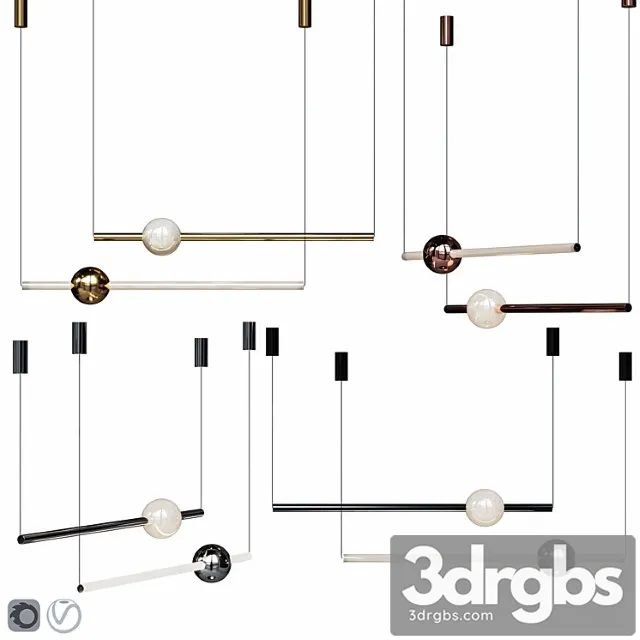 Pendant light Black 2 3D Model Download