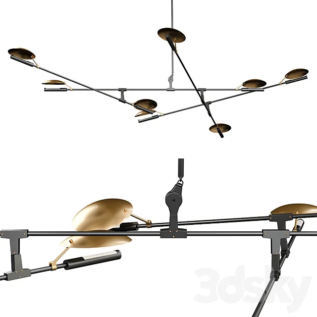 Pendant light branching disc 08.07 3D Model Pendant light branching disc 08.07 3D Model