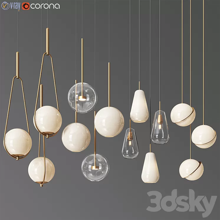 Pendant Light Collection 11 – 4 Type 3D Model