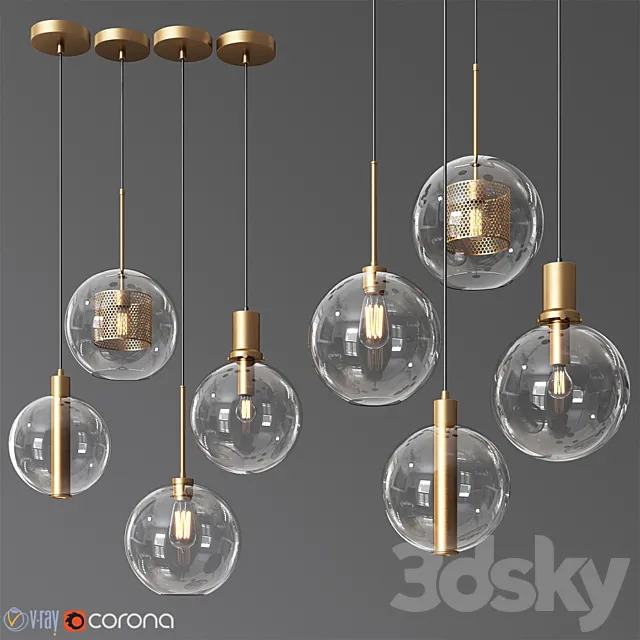 Pendant Light Collection 11 – 4 Type 3DModel