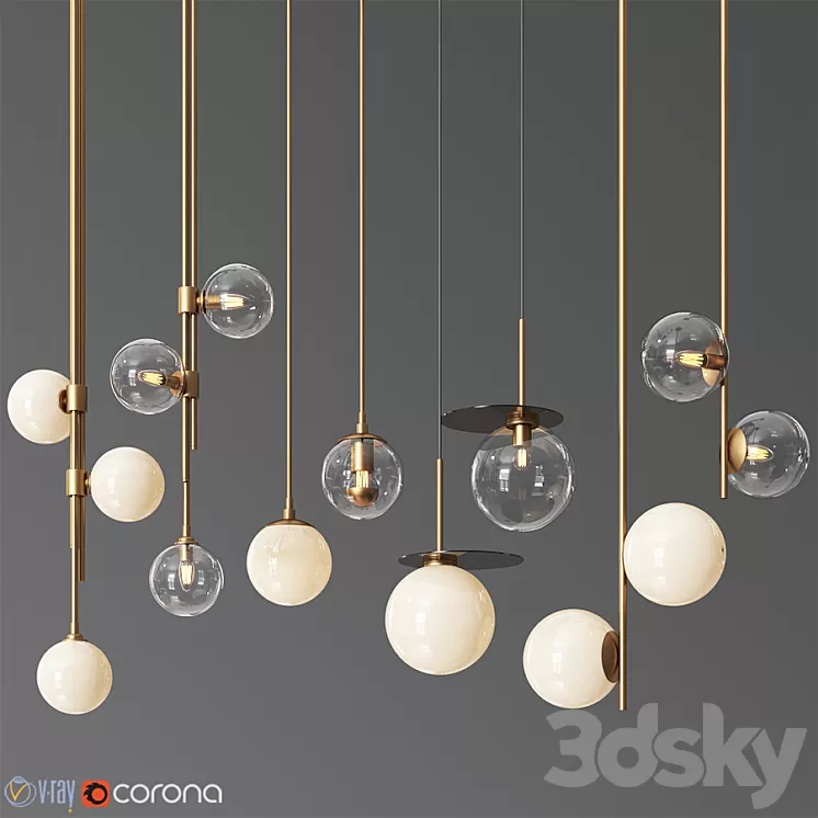 Pendant Light Collection 14 – 4 Type 3D Model