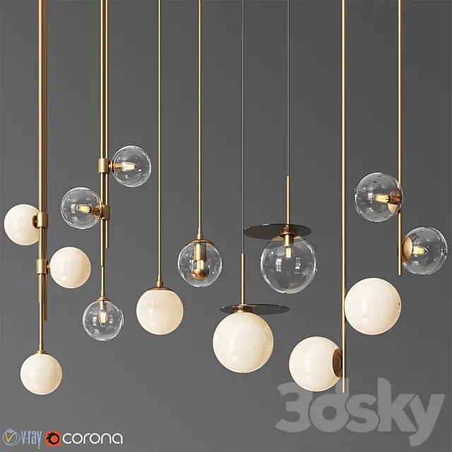 Pendant Light Collection 14 – 4 Type 3DModel