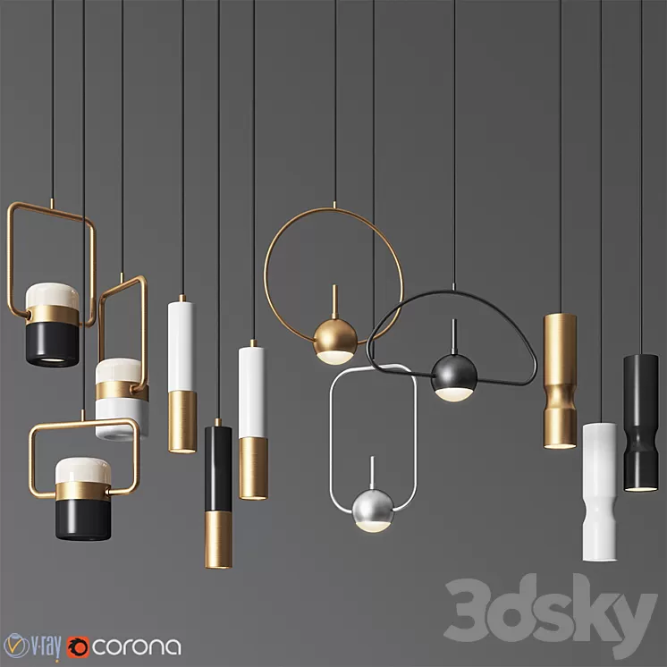 Pendant Light Collection 17 – 4 Type 3D Model