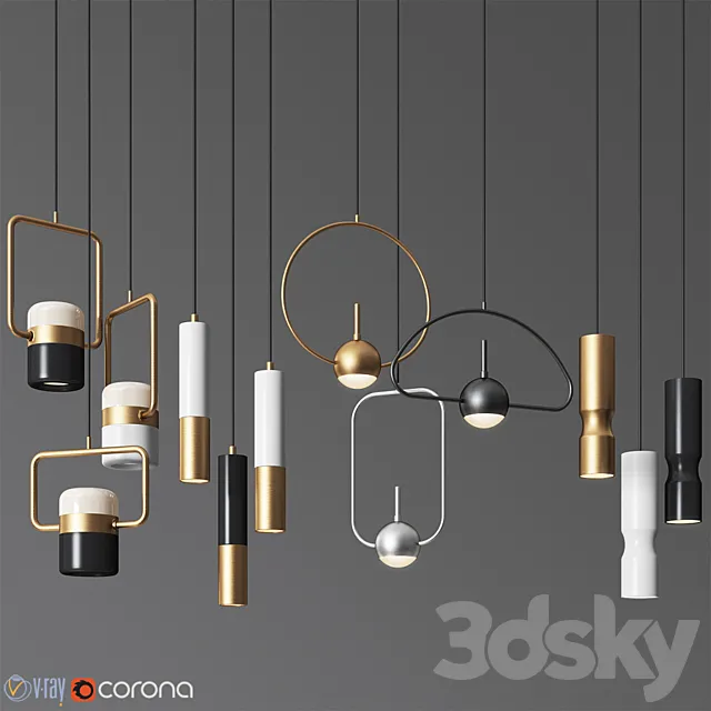Pendant Light Collection 17 – 4 Type 3DModel