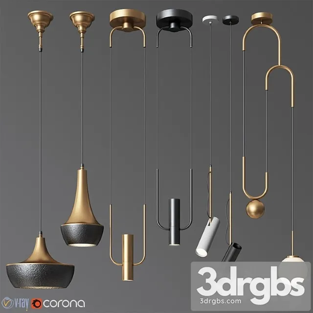 Pendant light collection 20 – 4 type 3D Model Download